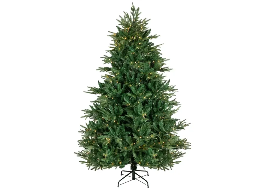 6.5' Pre-Lit Juniper Pine Artificial Christmas Tree  Warm White LED Lights