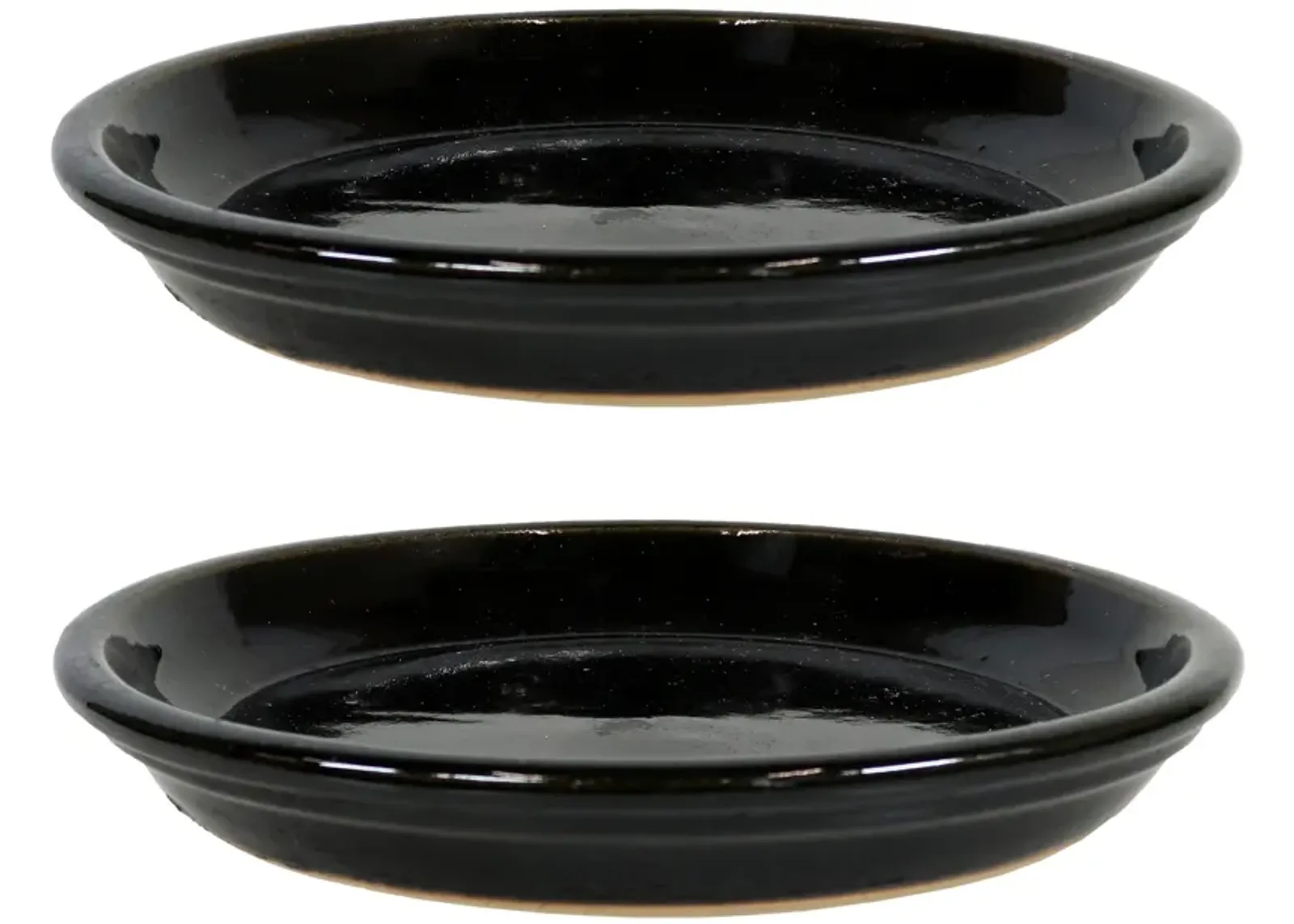 Sunnydaze Glazed Ceramic Flower Pot/Plant Saucer - Set of 2