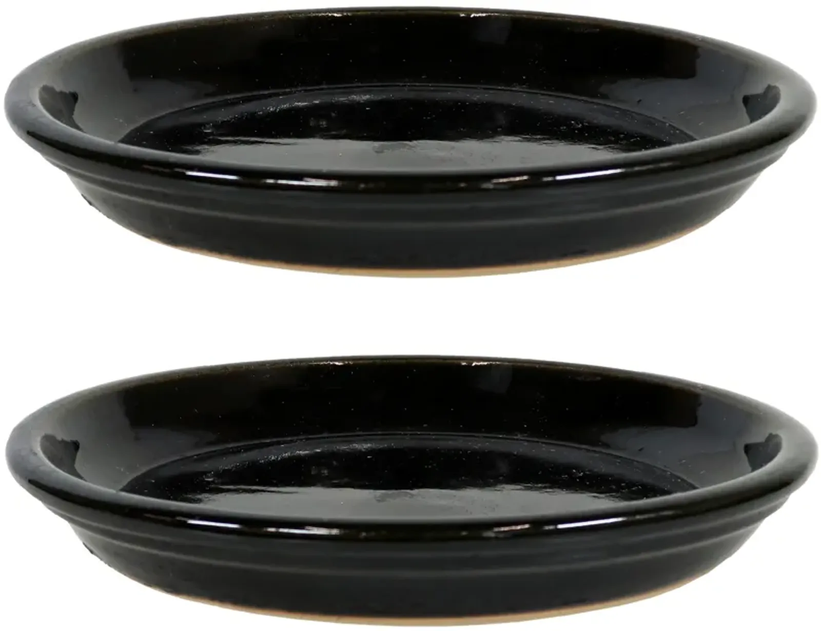 Sunnydaze Glazed Ceramic Flower Pot/Plant Saucer - Set of 2