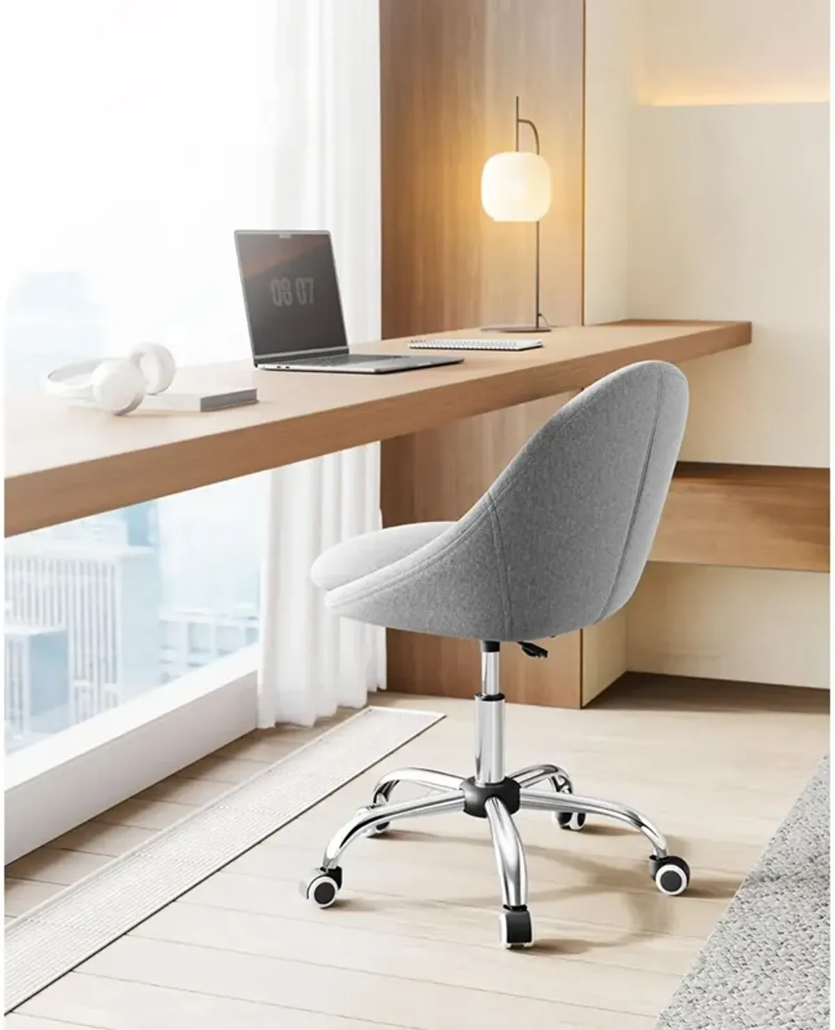 Office Chair with Cotton-Linen Fabric for Comfortable and Stylish Seating