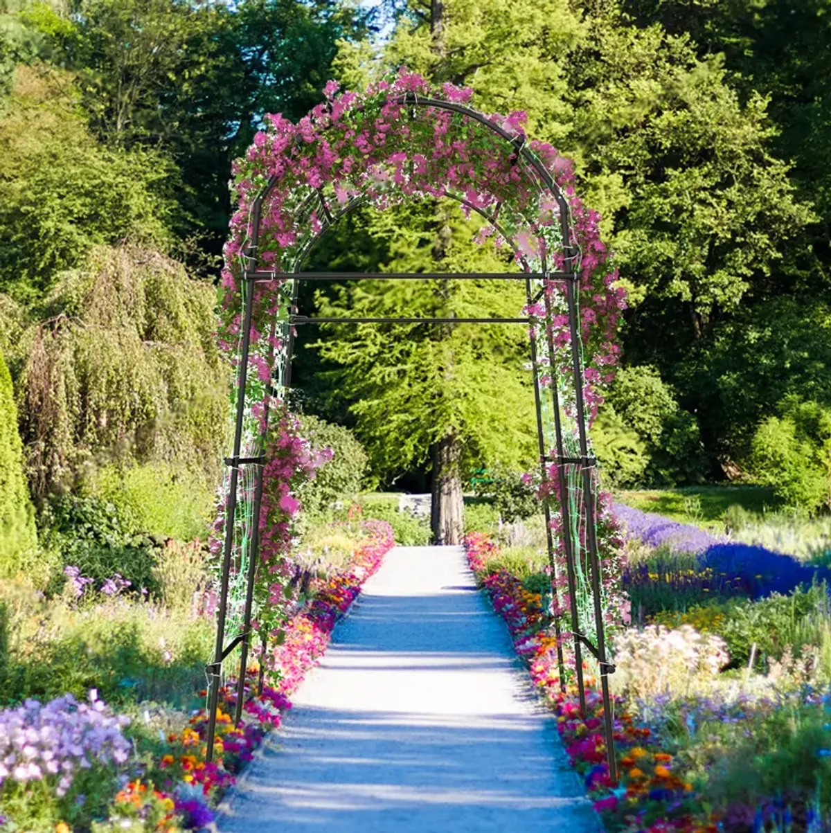 7.5 Feet Garden Arch Trellis with PE Coated Metal Structure