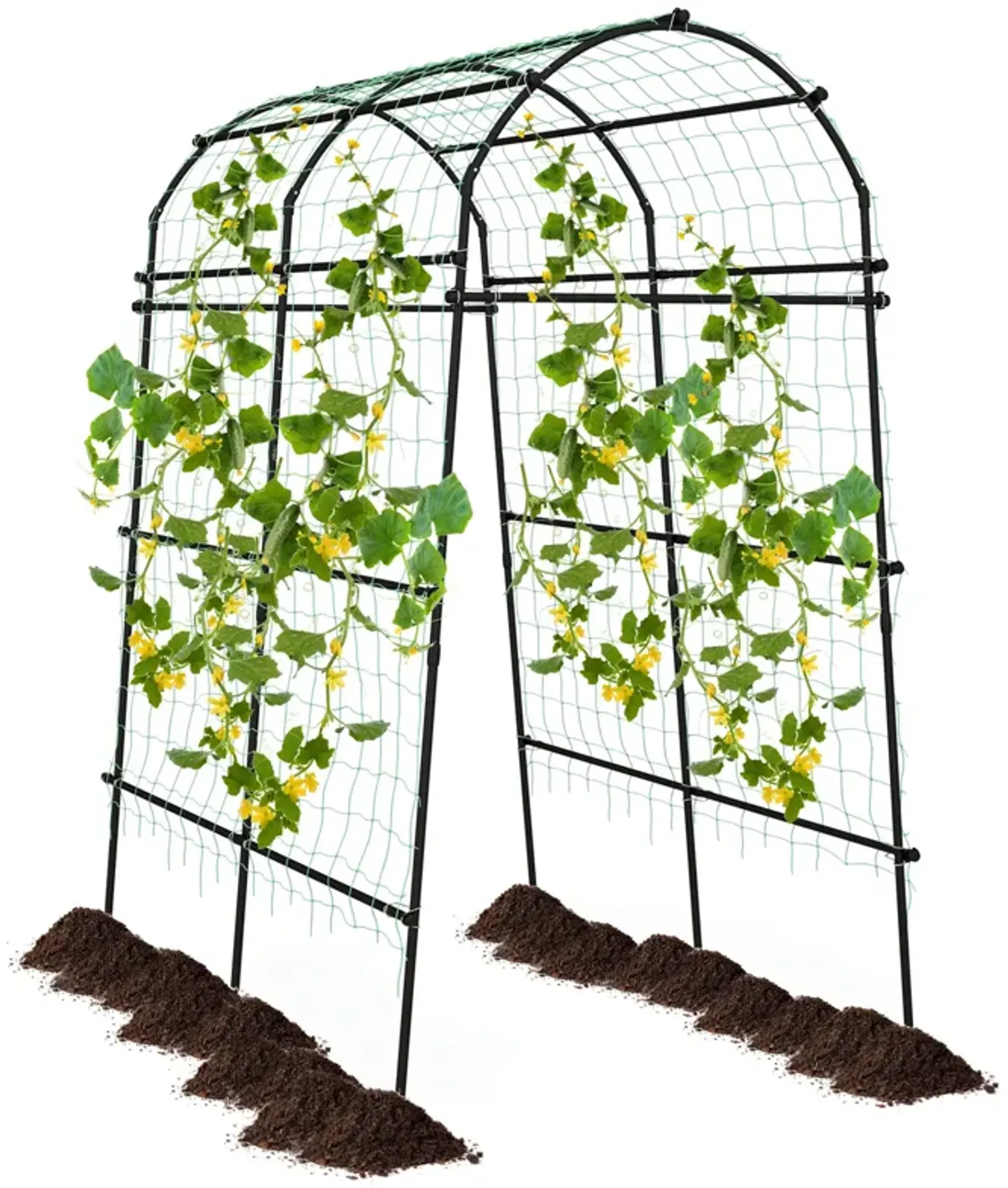 7.5 Feet Garden Arch Trellis with PE Coated Metal Structure