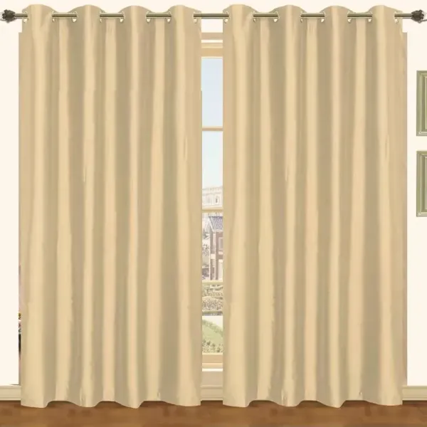 Kashi Home Holly Faux Silk Grommet Window Panel 2 Pack - 57 x 90 - Honey