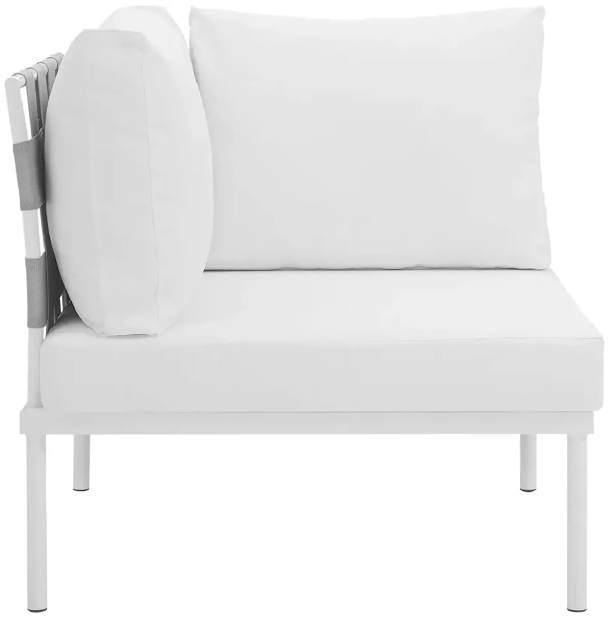 Modway - Harmony Outdoor Patio Aluminum Corner Sofa White White