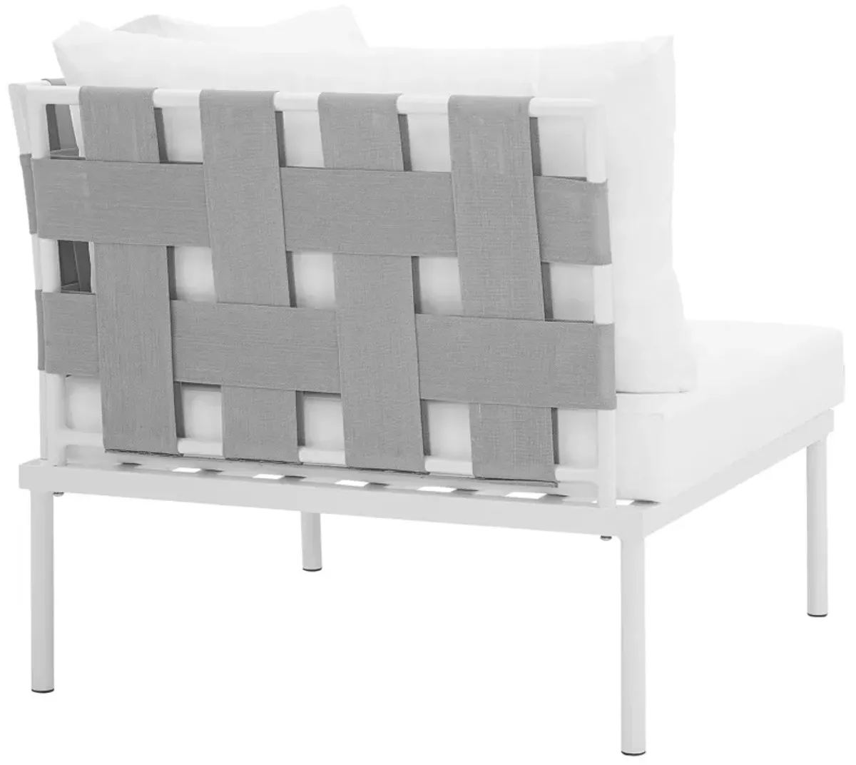 Modway - Harmony Outdoor Patio Aluminum Corner Sofa White White