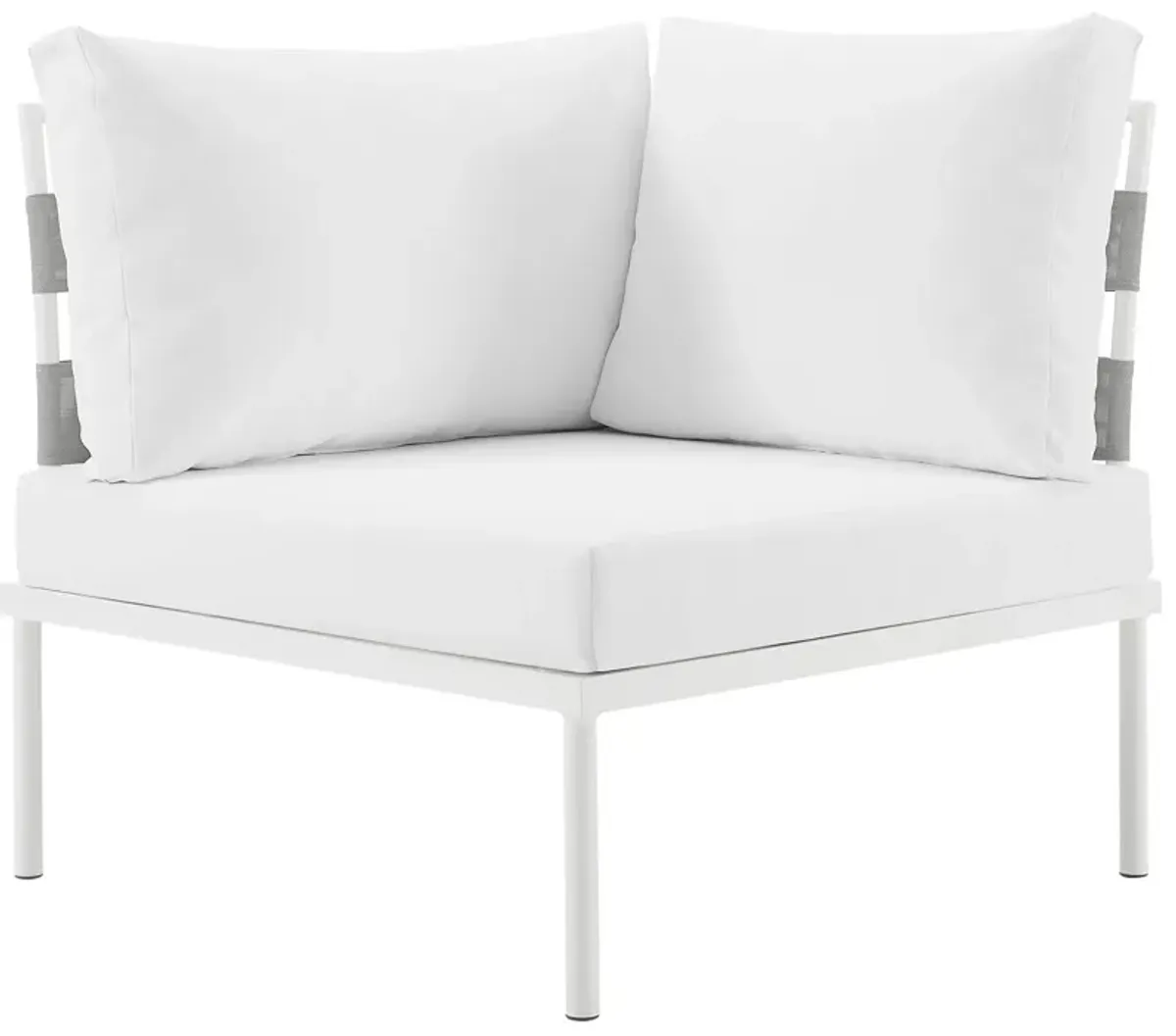 Modway - Harmony Outdoor Patio Aluminum Corner Sofa White White