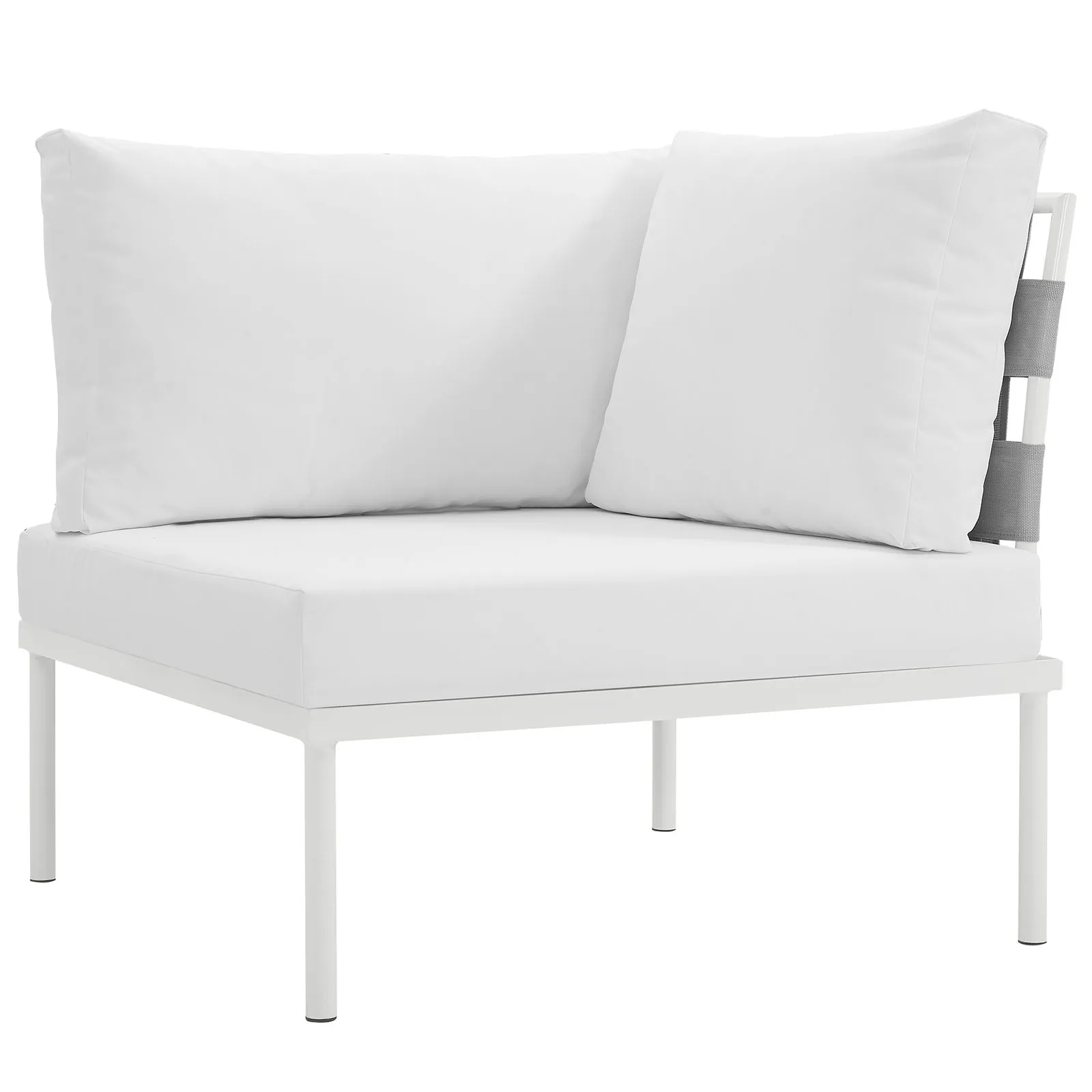 Modway - Harmony Outdoor Patio Aluminum Corner Sofa White White