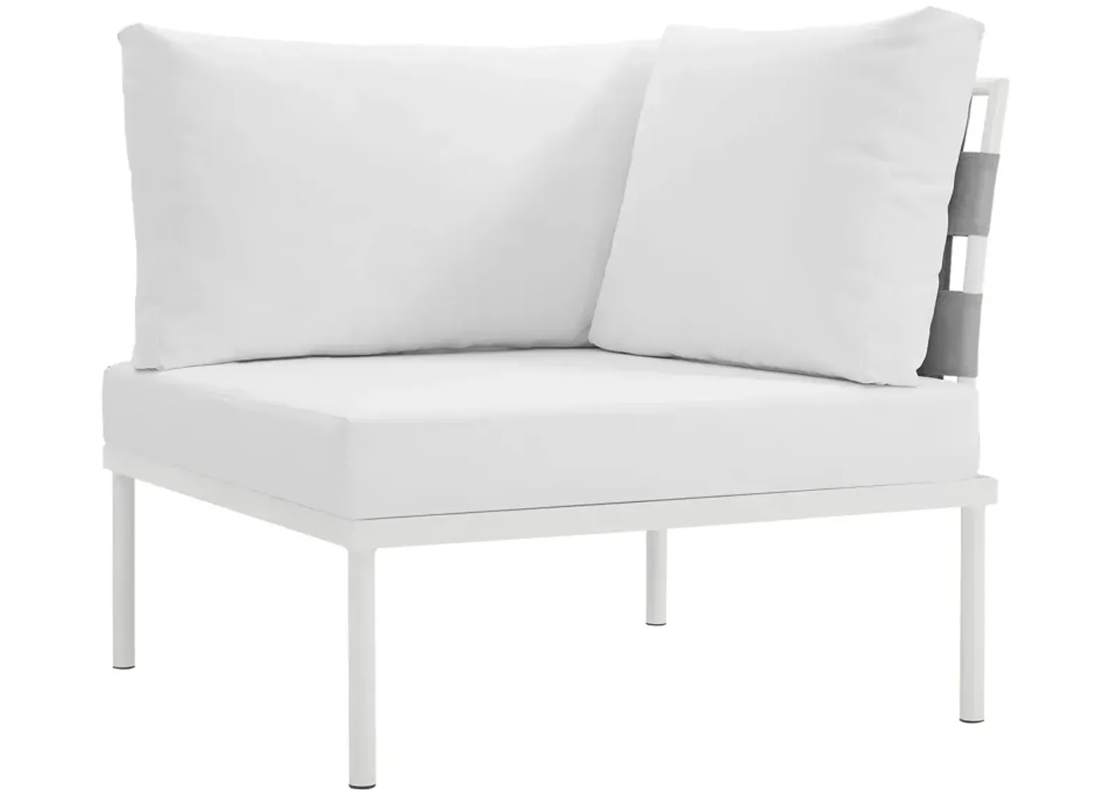 Modway - Harmony Outdoor Patio Aluminum Corner Sofa White White