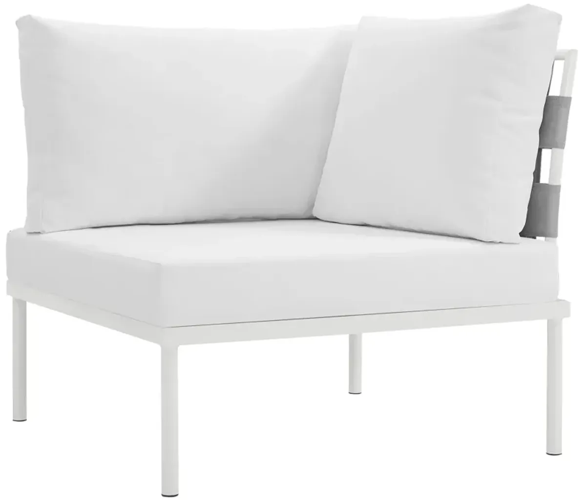 Modway - Harmony Outdoor Patio Aluminum Corner Sofa White White