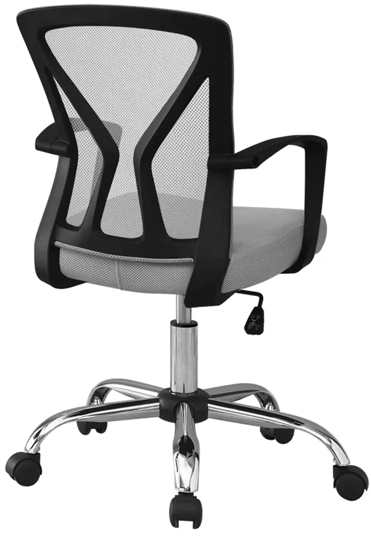 Monarch Specialties I 7461 Office Chair, Adjustable Height, Swivel, Ergonomic, Armrests, Computer Desk, Work, Metal, Fabric, Grey, Chrome, Contemporary, Modern