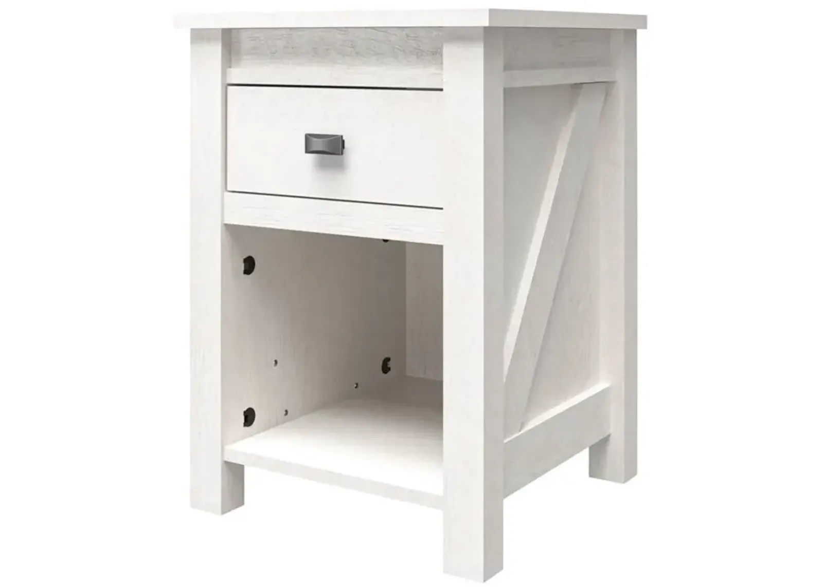 Hivvago Farmhouse 1-Drawer Bedroom Nightstand with Open Shelf