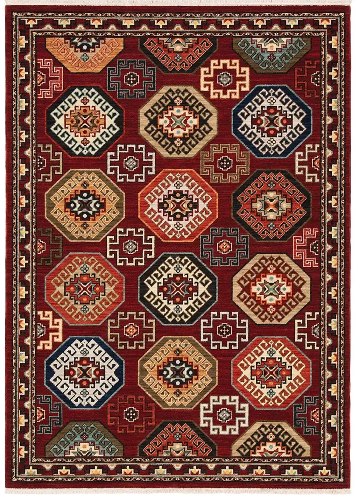 Lilihan 6'7" x 9'6" Red Rug