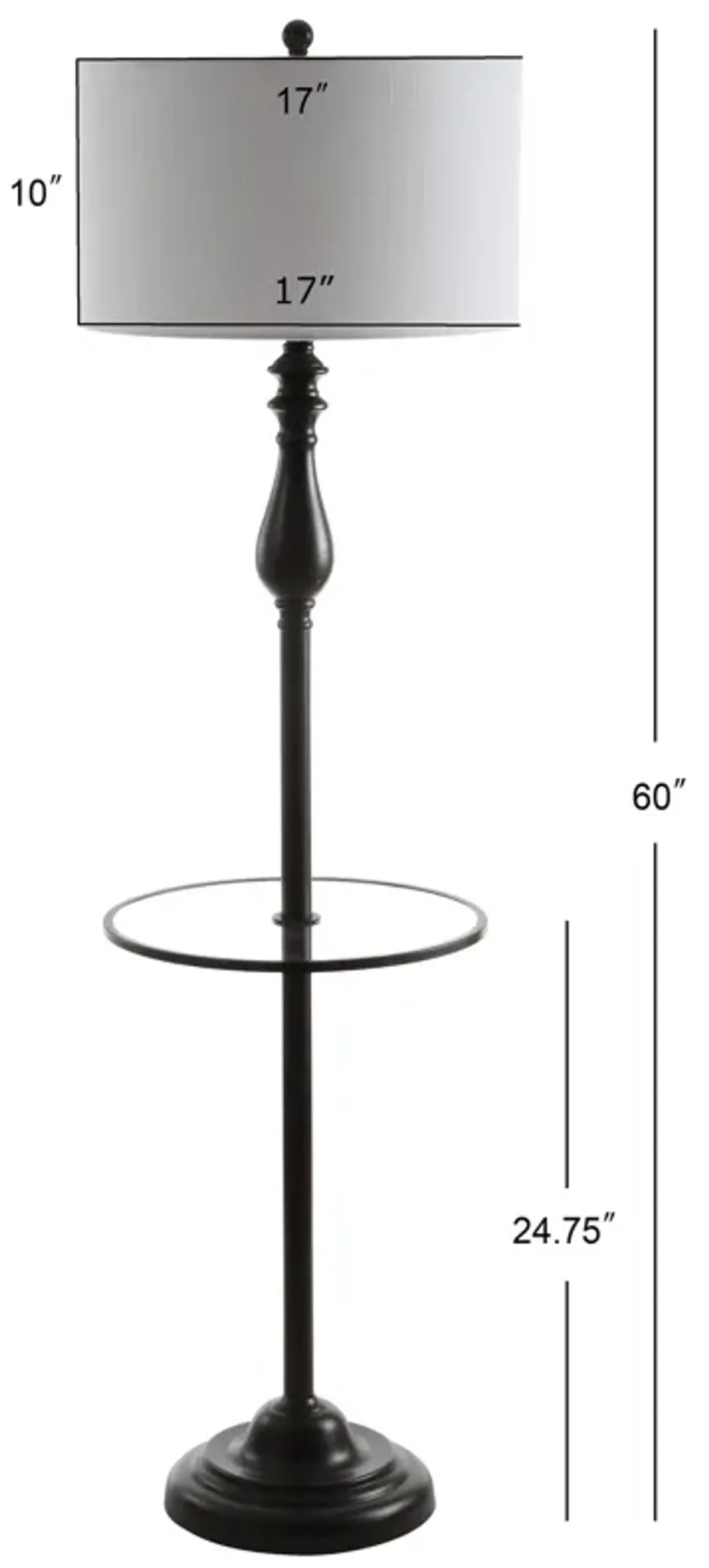 Laine Metal/Glass LED Side Table and Floor Lamp