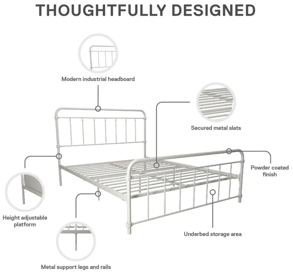 Wyn Metal Black Bed