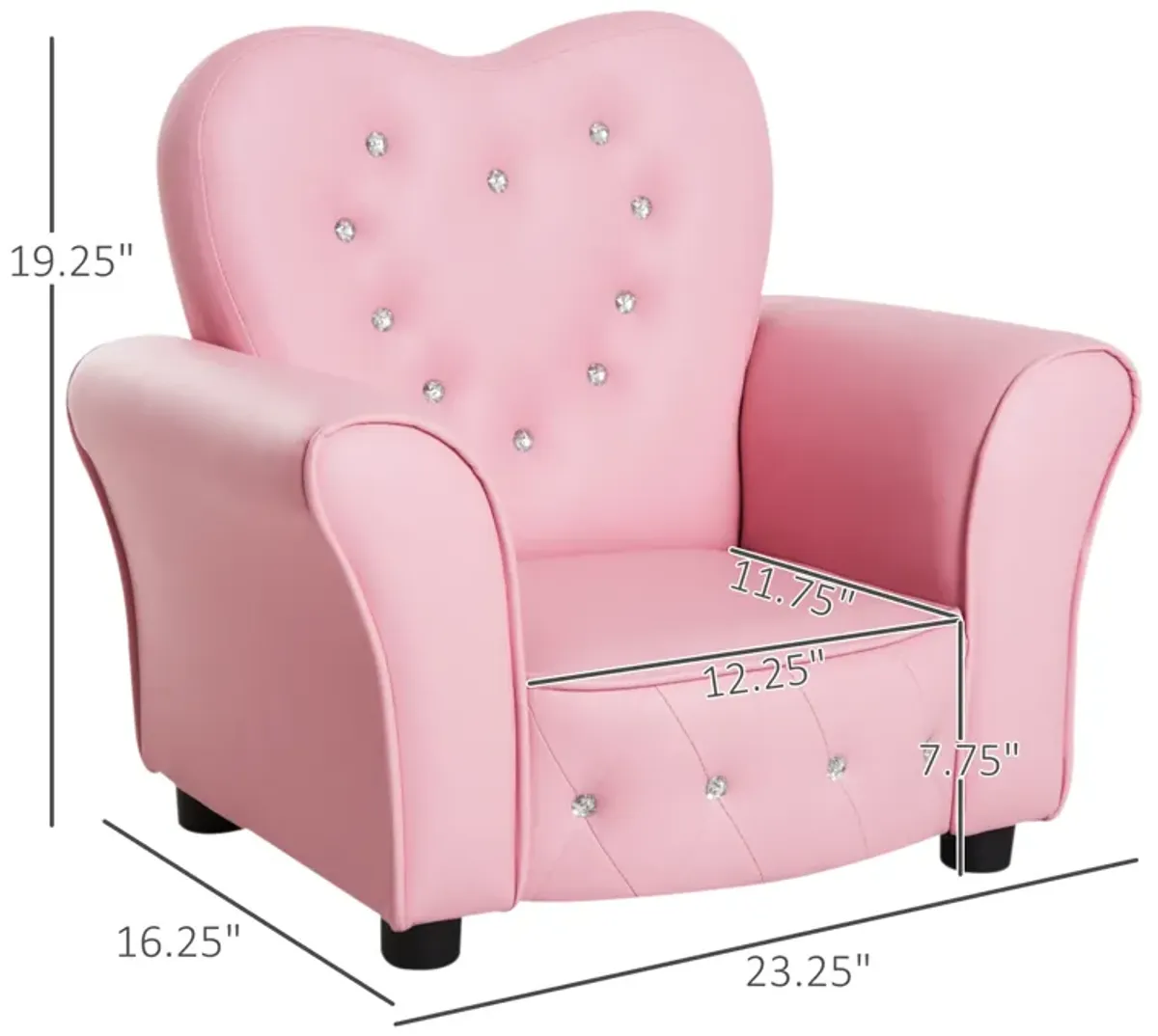 Kid Teen Sofa Armrest Chair Couch Children Toddler Birthday Gift Girls Pink