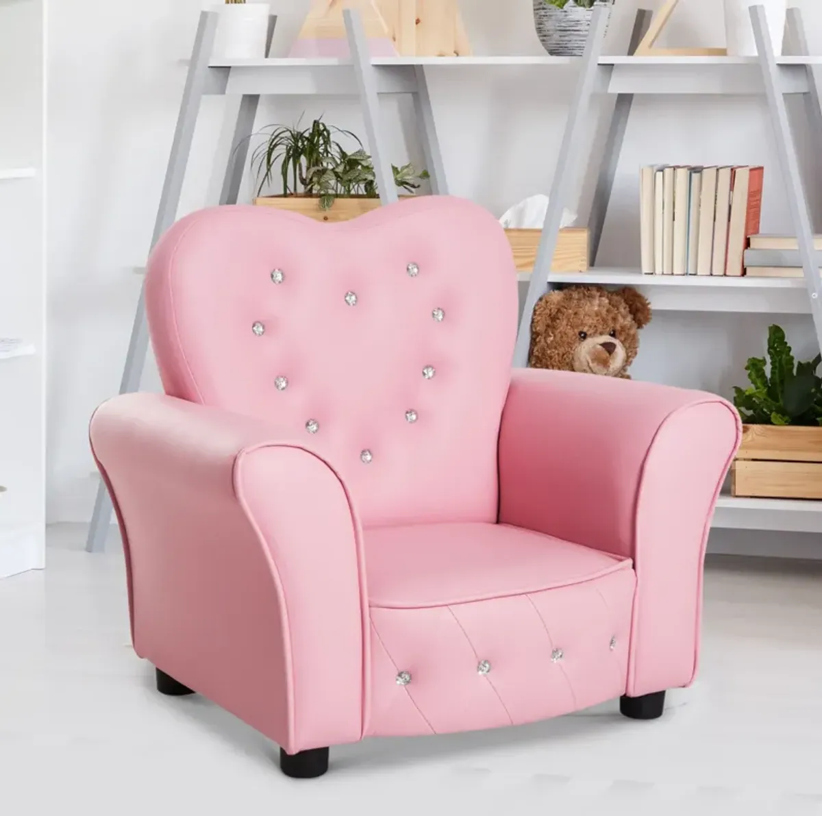 Kid Teen Sofa Armrest Chair Couch Children Toddler Birthday Gift Girls Pink