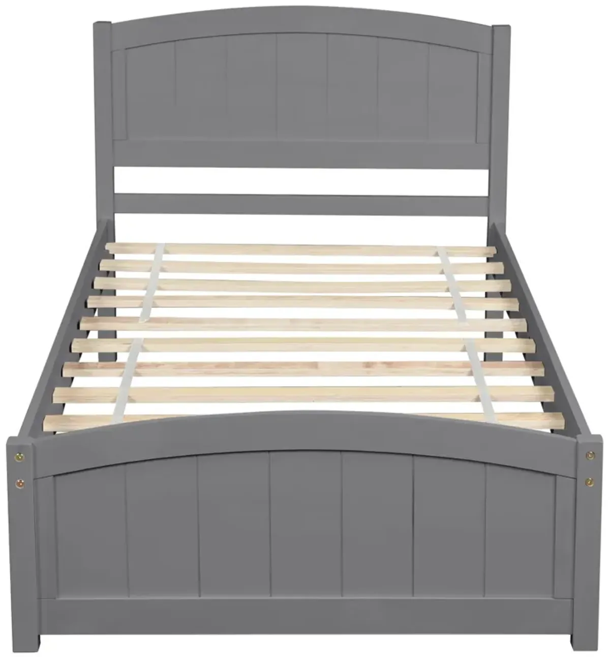 Whisen Twin Size Platform Bed with Sturdy Pinewood Frame and Legs - White