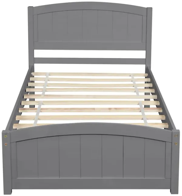 Whisen Twin Size Platform Bed with Sturdy Pinewood Frame and Legs - White