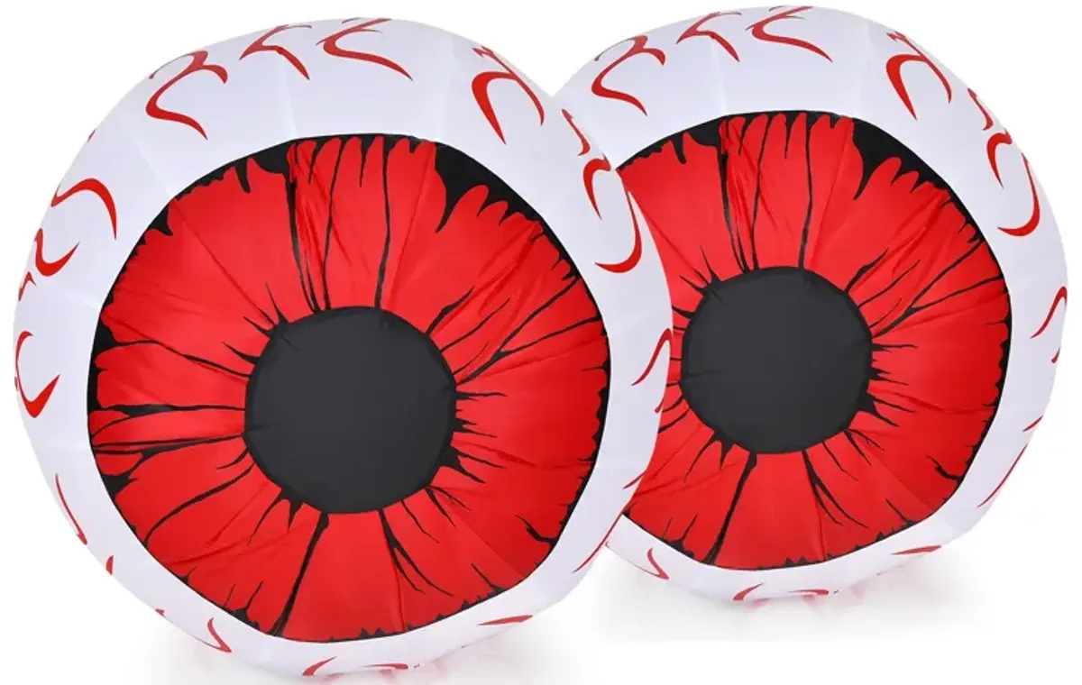 2 Pack 3 Feet Halloween Inflatable Eyeballs with Air Blower