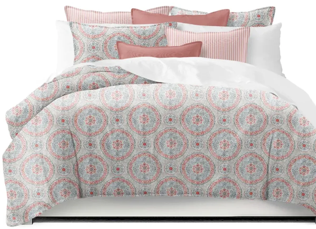 6ix Tailors Fine Linens Zayla Coral Duvet Cover Set