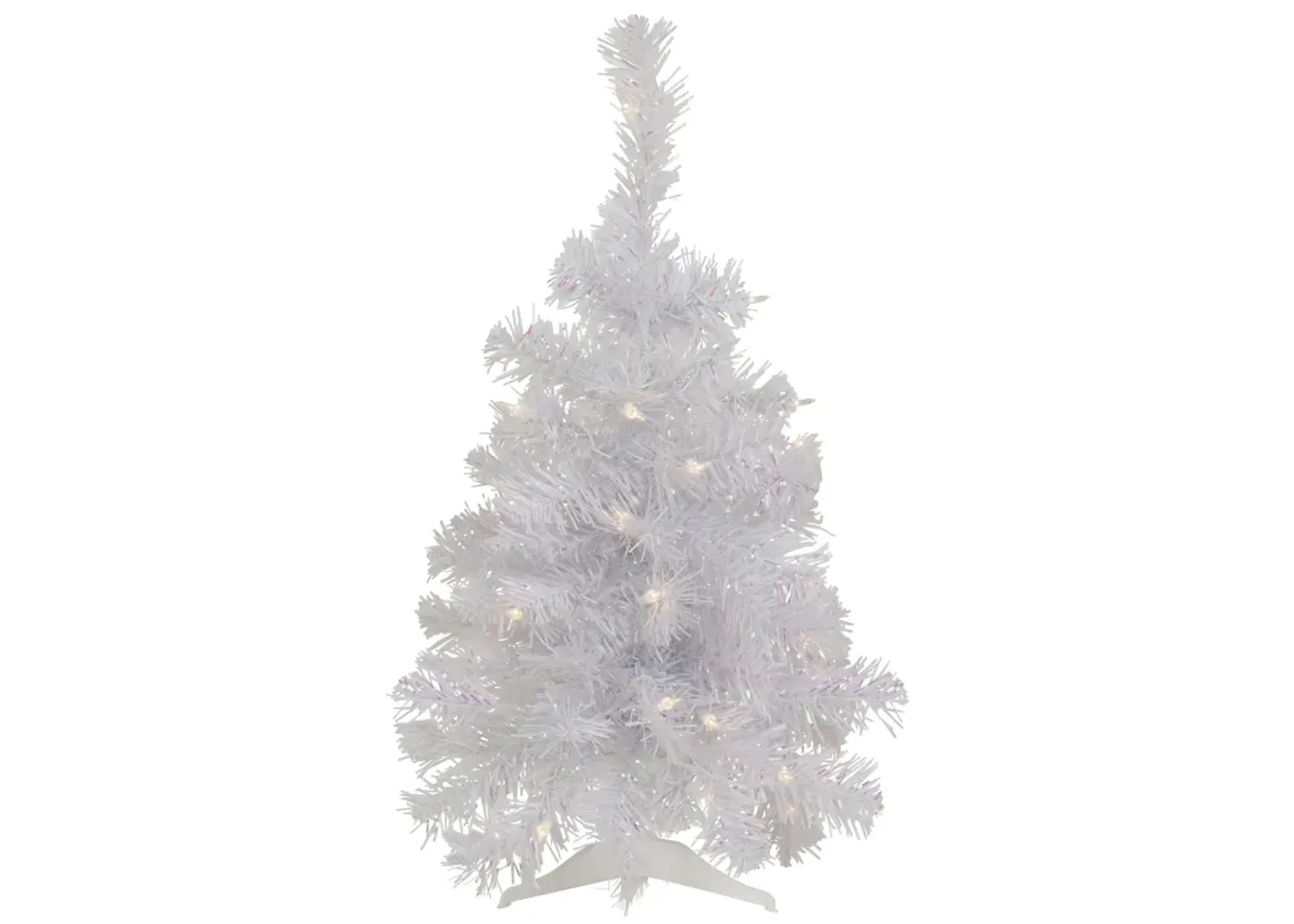 2' Pre-lit Rockport White Pine Artificial Christmas Tree  Clear Lights