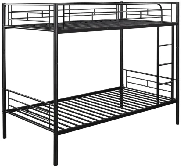 Whisen Twin Over Twin Metal Bunk Bed - White