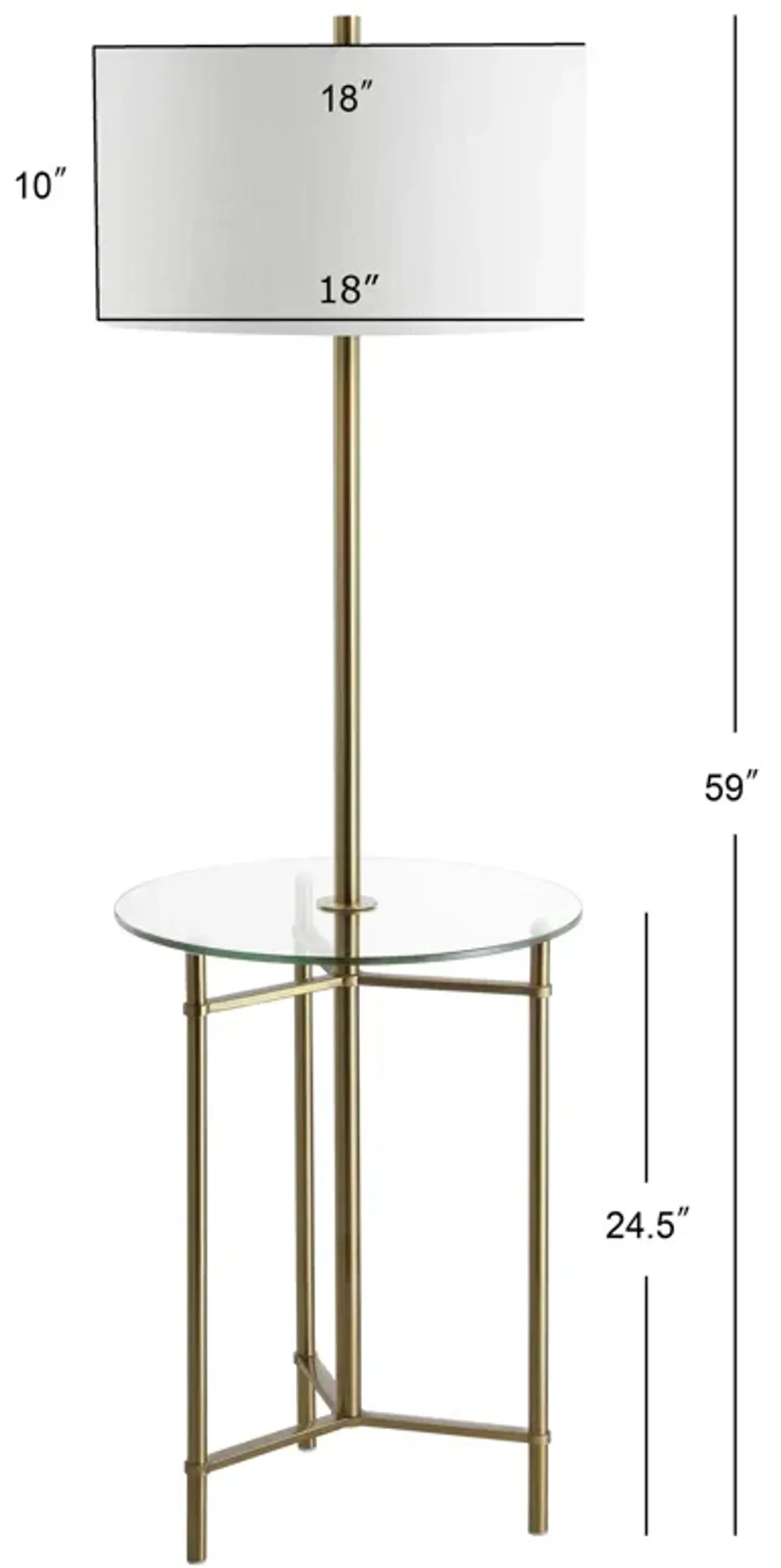 Charles Metal/Glass LED Side Table and Floor Lamp