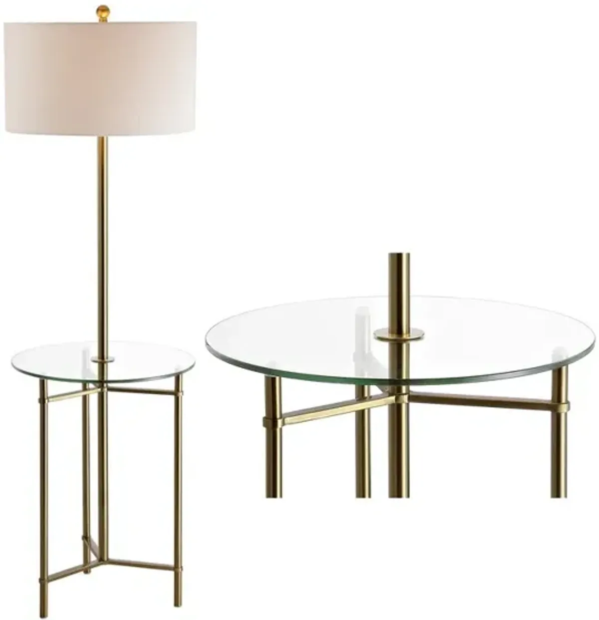 Charles Metal/Glass LED Side Table and Floor Lamp