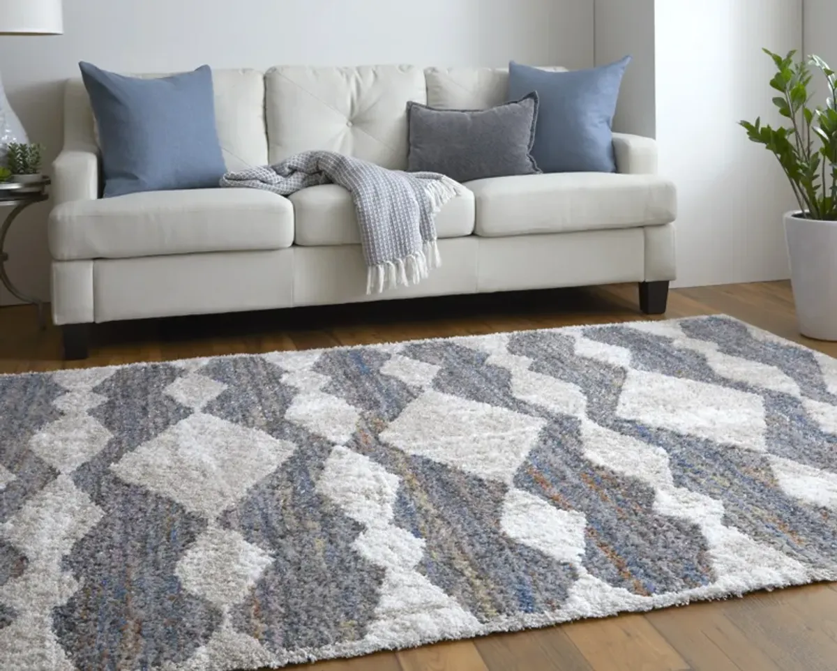 Mynka 39IFF Tan/Ivory/Blue 4' x 6' Rug