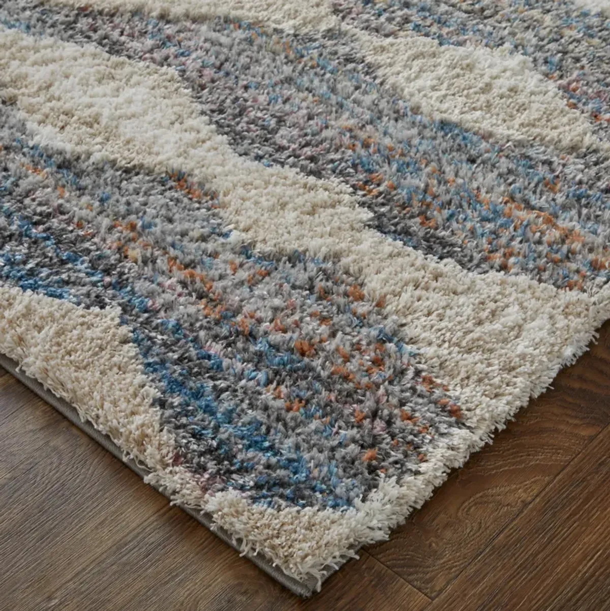 Mynka 39IFF Tan/Ivory/Blue 4' x 6' Rug