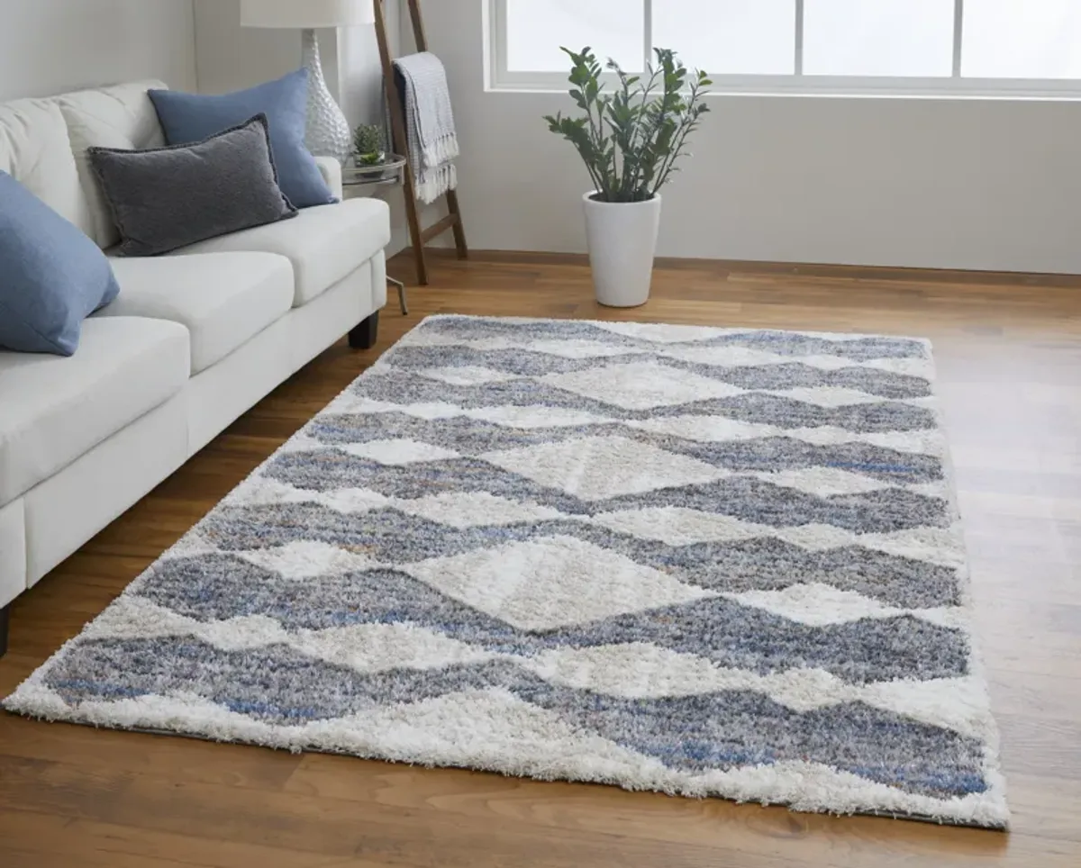 Mynka 39IFF Tan/Ivory/Blue 4' x 6' Rug