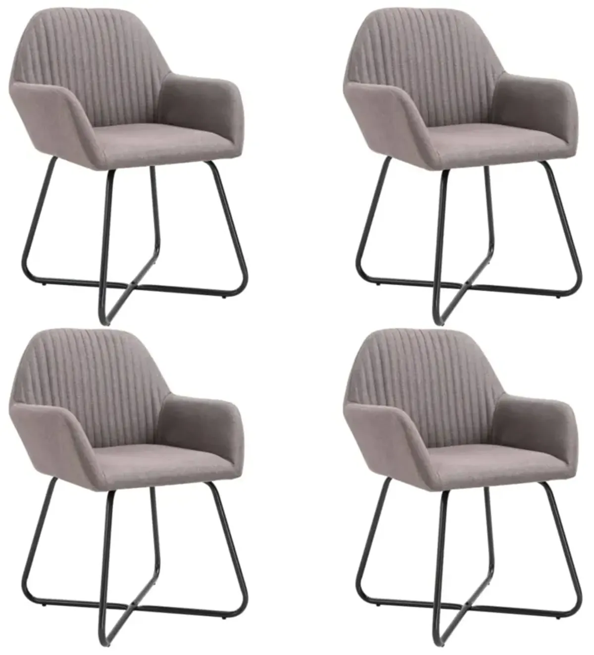 vidaXL Dining Chairs 4 pcs Taupe Fabric