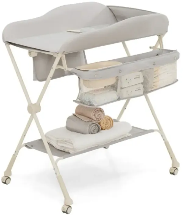 Baby Changing Table on Wheels with Built-In Water Basin – Easy-Clean Design