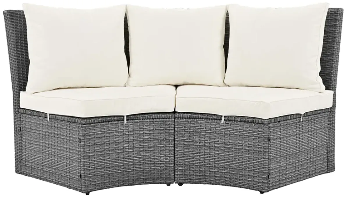 Merax 5-Piece Round Rattan Sectional Sofa Set