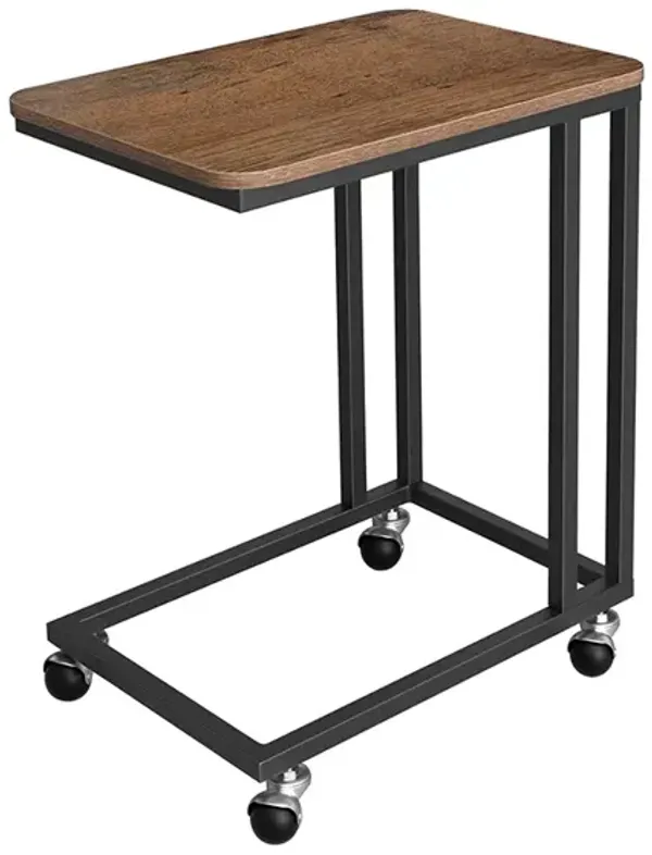 Hivvago End Table Hazelnut Brown and Black