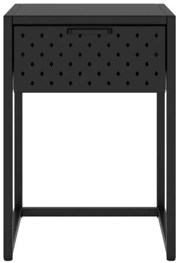 vidaXL Nightstand Black 15"x13.8"x21.3" Steel