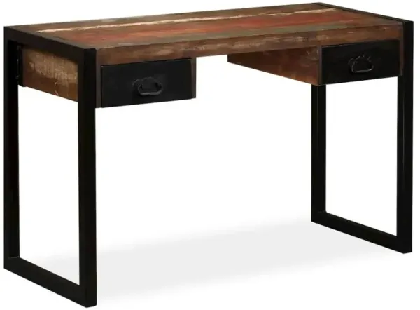 vidaXL Desk with 2 Drawers Solid Reclaimed Wood