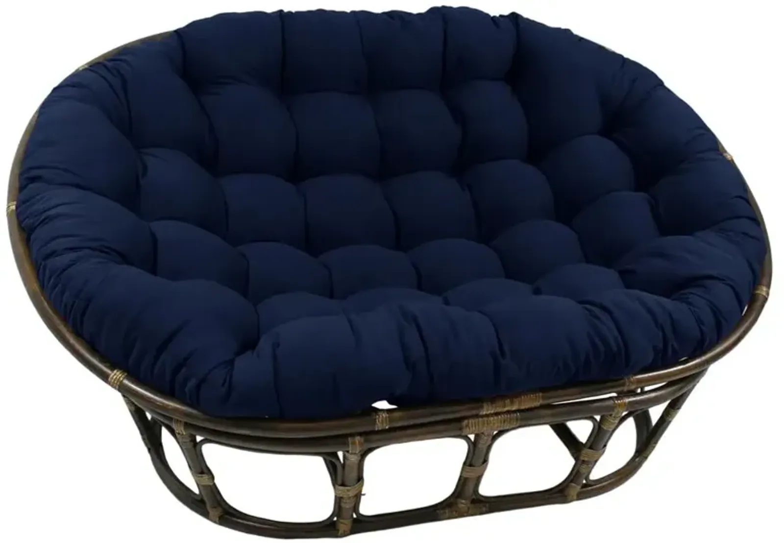 International Caravan Rattan Double Papasan  Chair with Twill Cushion