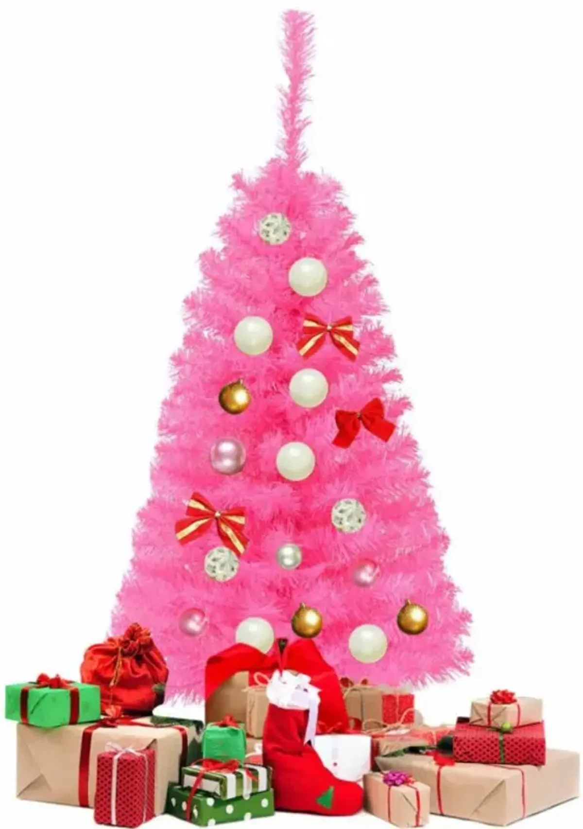 36 Inch Unlit Artificial Christmas Mini Tree with Plastic Stand