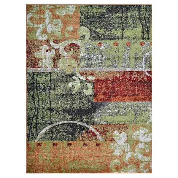 RUGSOTIC CARPETS MACHINE MADE HEATSET POLYPROPYLENE AREA RUGS  - 4'x6', Rectangle Shape, Multicolor Color, Contemporary Modern Design, Midium Pile Machine Made Area Rugs (M00043)