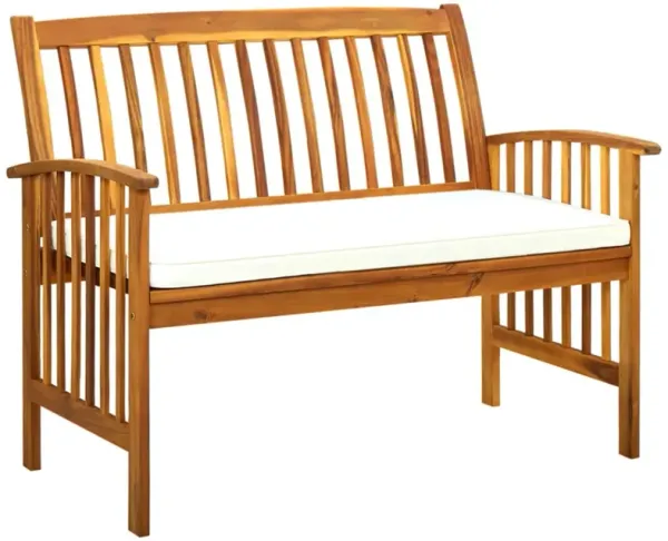 vidaXL Garden Bench with Cushion 46.9" Solid Acacia Wood