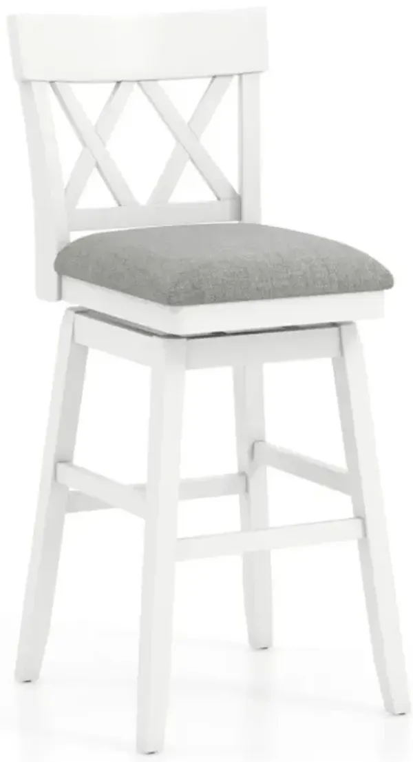 Hivvago 30 Inch Bar Stool with Contoured Backrest and Swivel Padded Seat