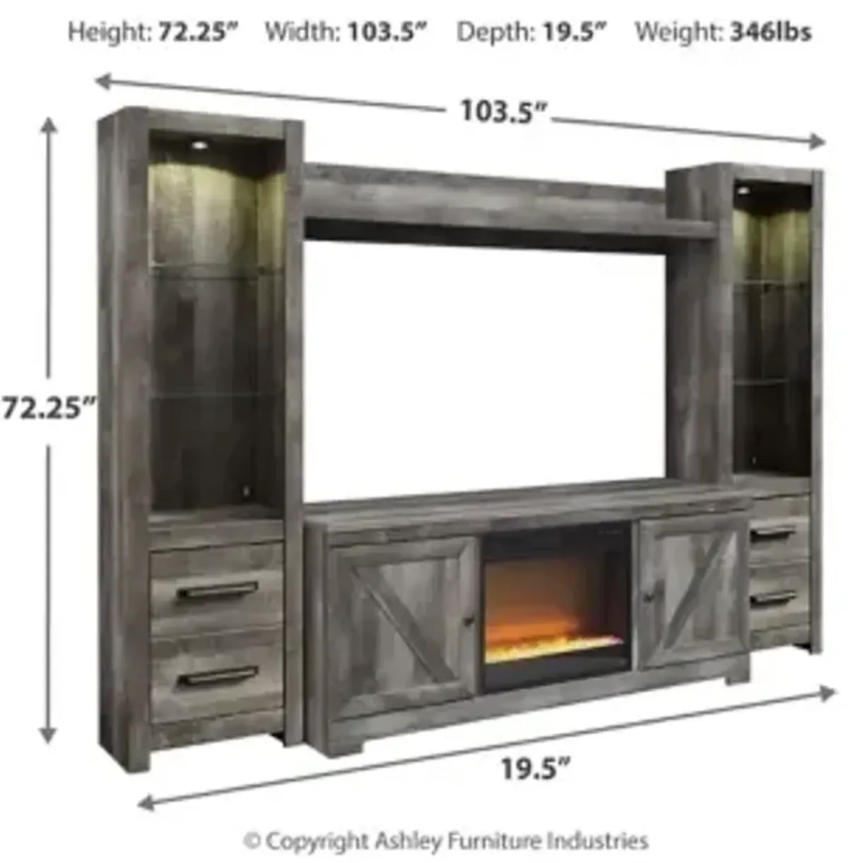 Wynnlow 4PC Entertainment Center