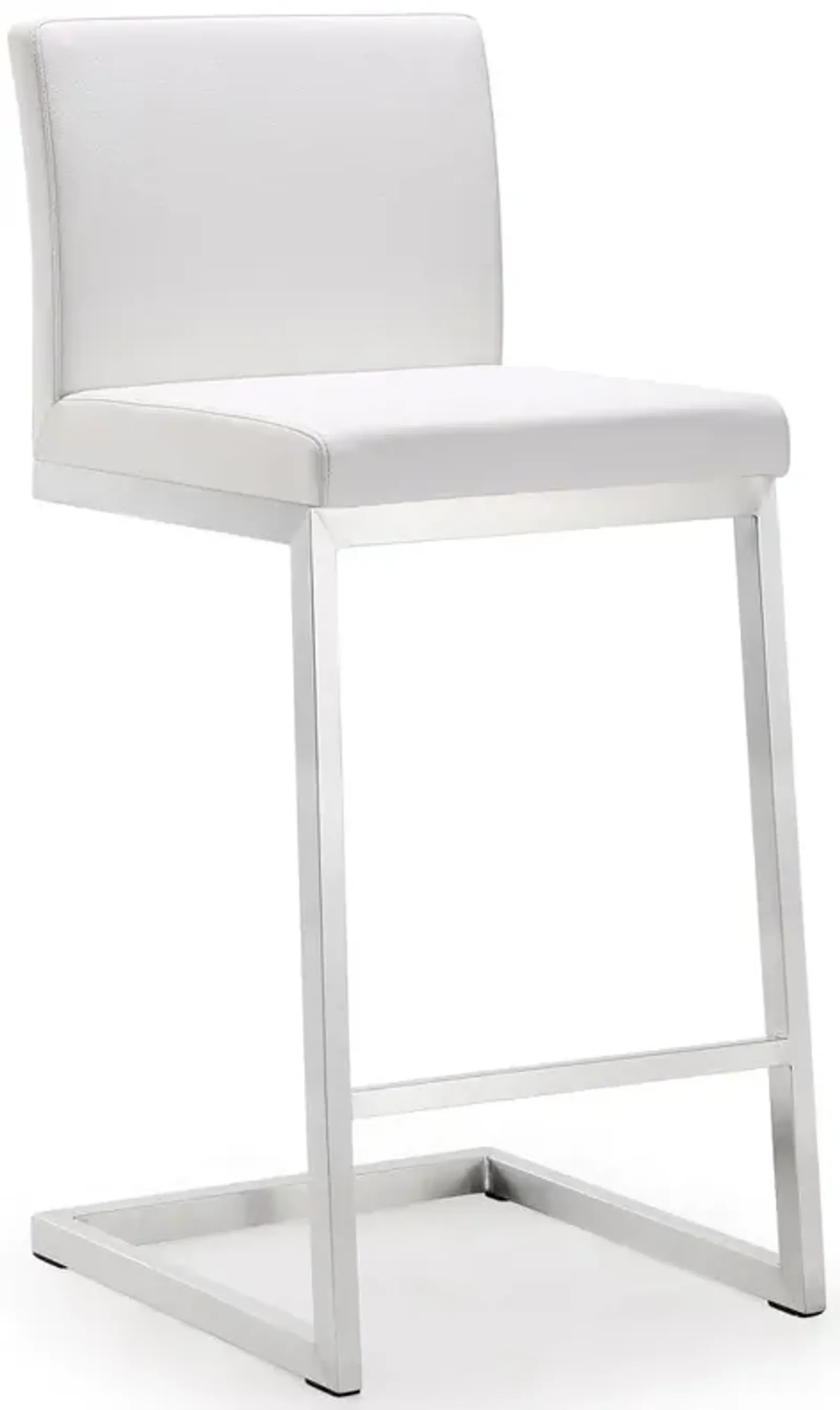 Belen Kox White Stainless Steel Counter Stool Set, Belen Kox