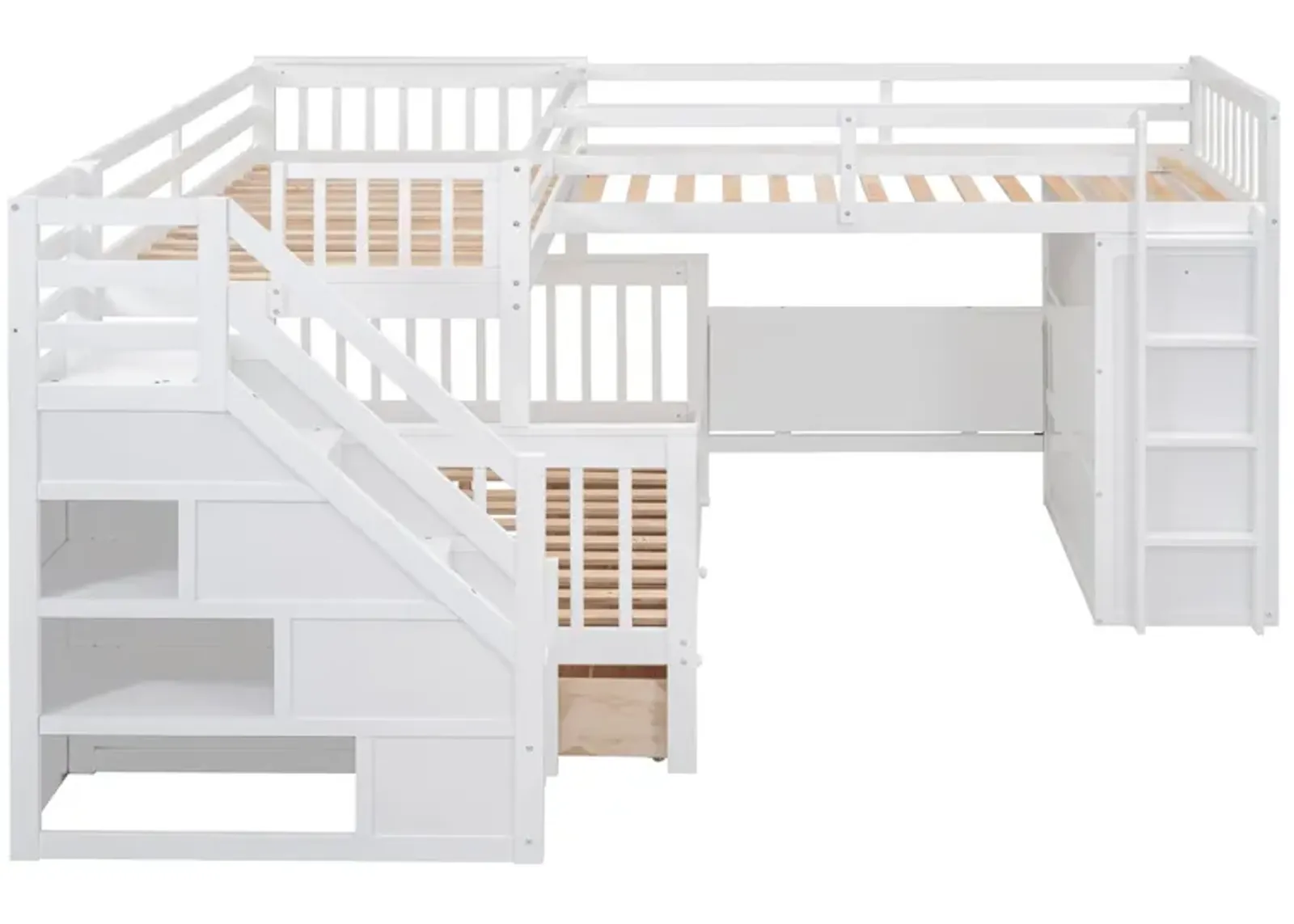 Merax  L-Shaped Bunk Bed With 3 Drawers