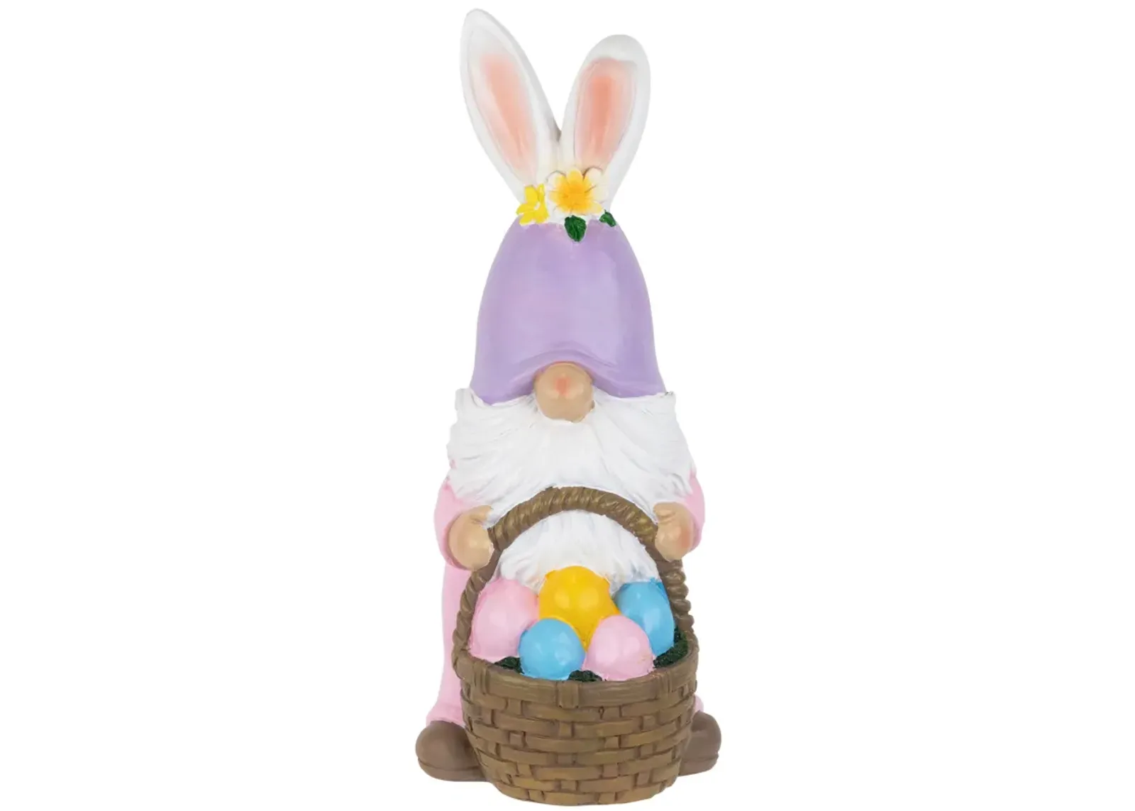 Easter Bunny Gnome with Egg Basket Figurine - 11.5"