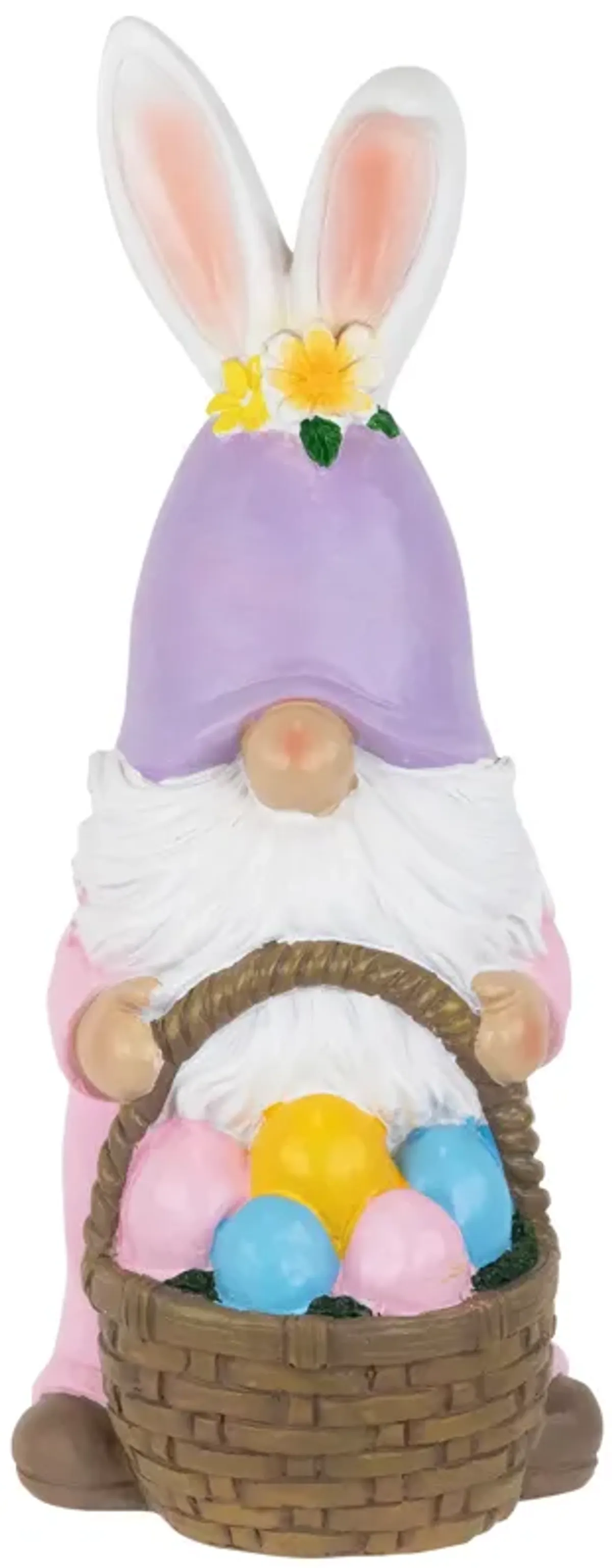 Easter Bunny Gnome with Egg Basket Figurine - 11.5"