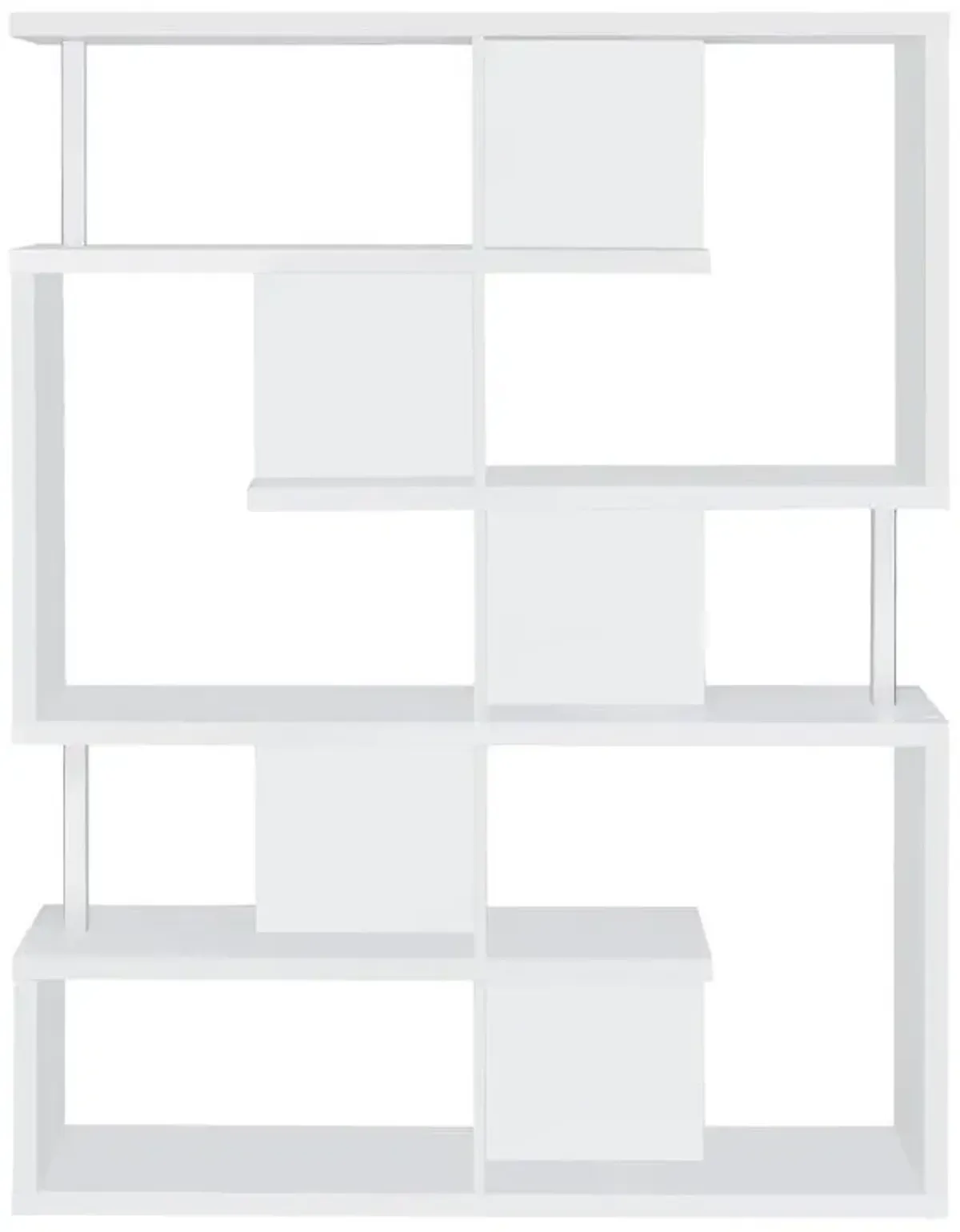 Hoover 5-tier Bookcase White and Chrome