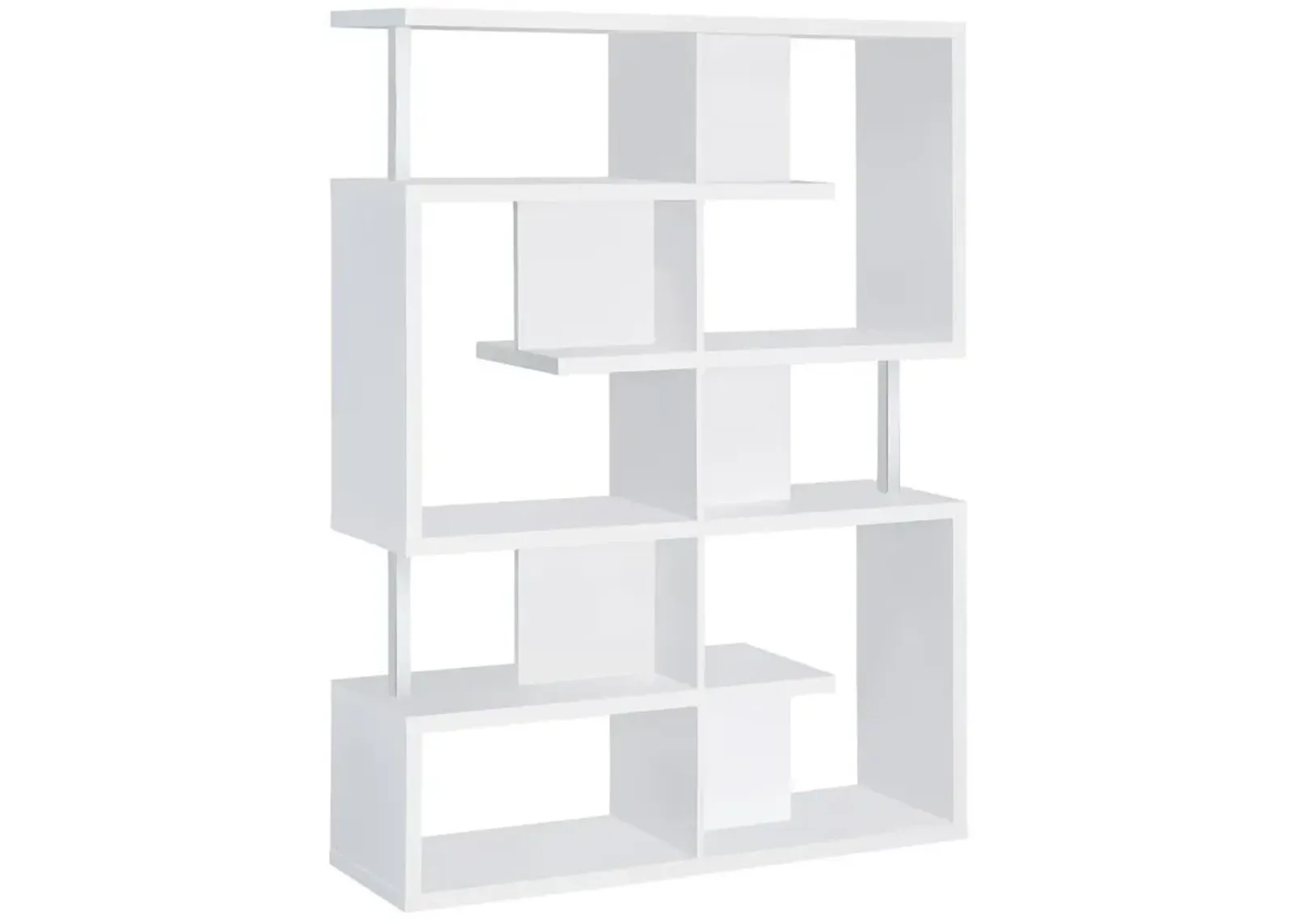 Hoover 5-tier Bookcase White and Chrome