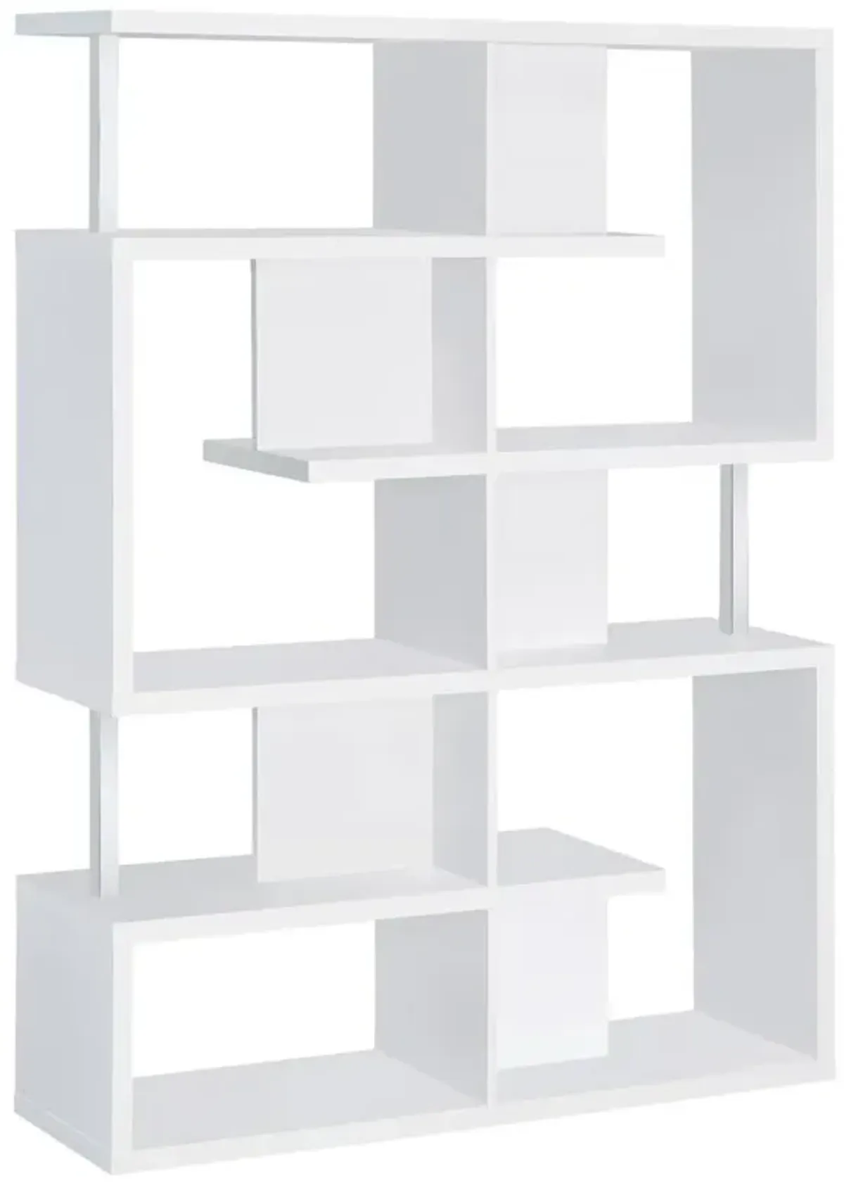 Hoover 5-tier Bookcase White and Chrome